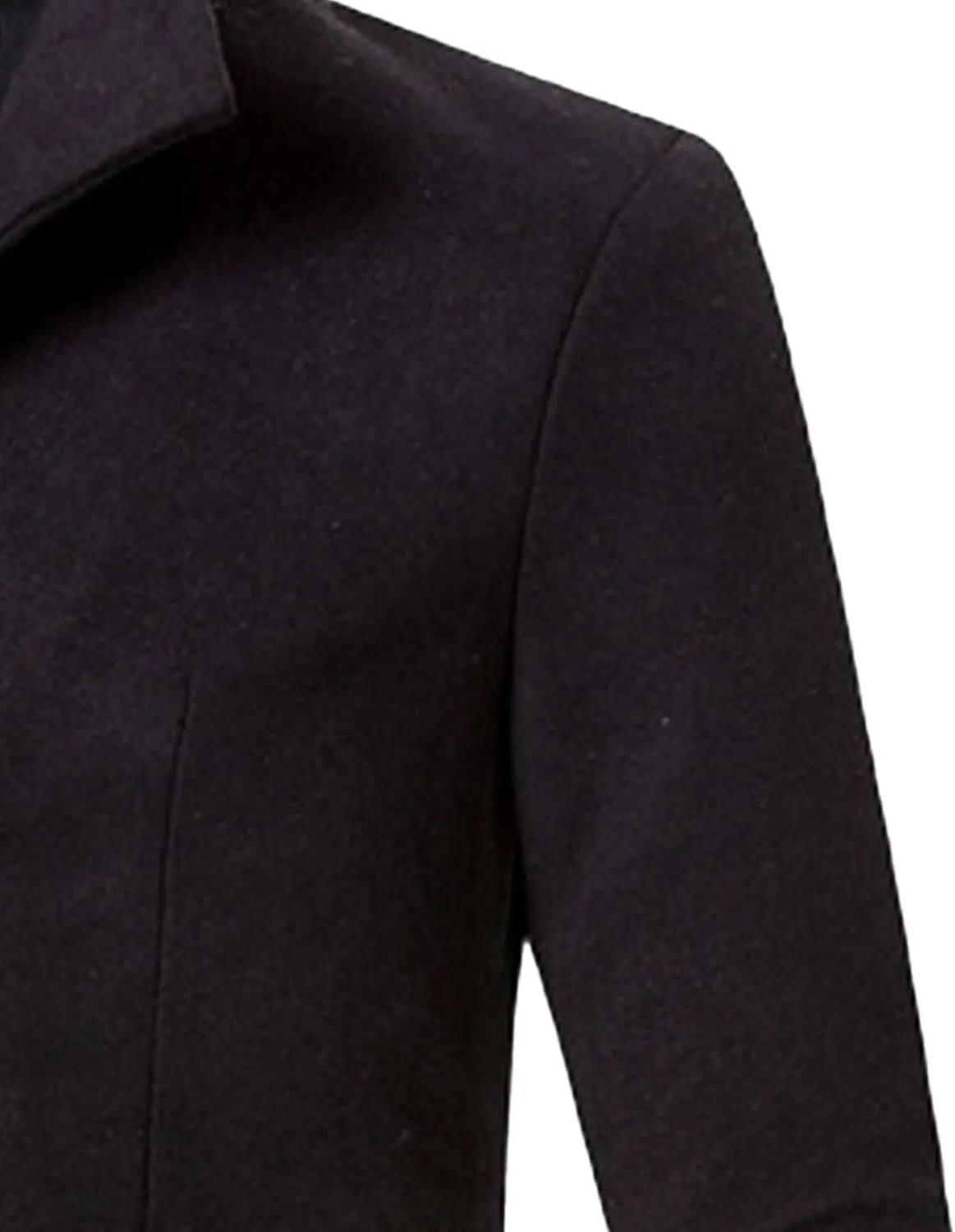 Men's Wool Blend Coat Windbreakers Winter Notched Collar Single Breasted Pea Coat Trench Overcoat Windproof