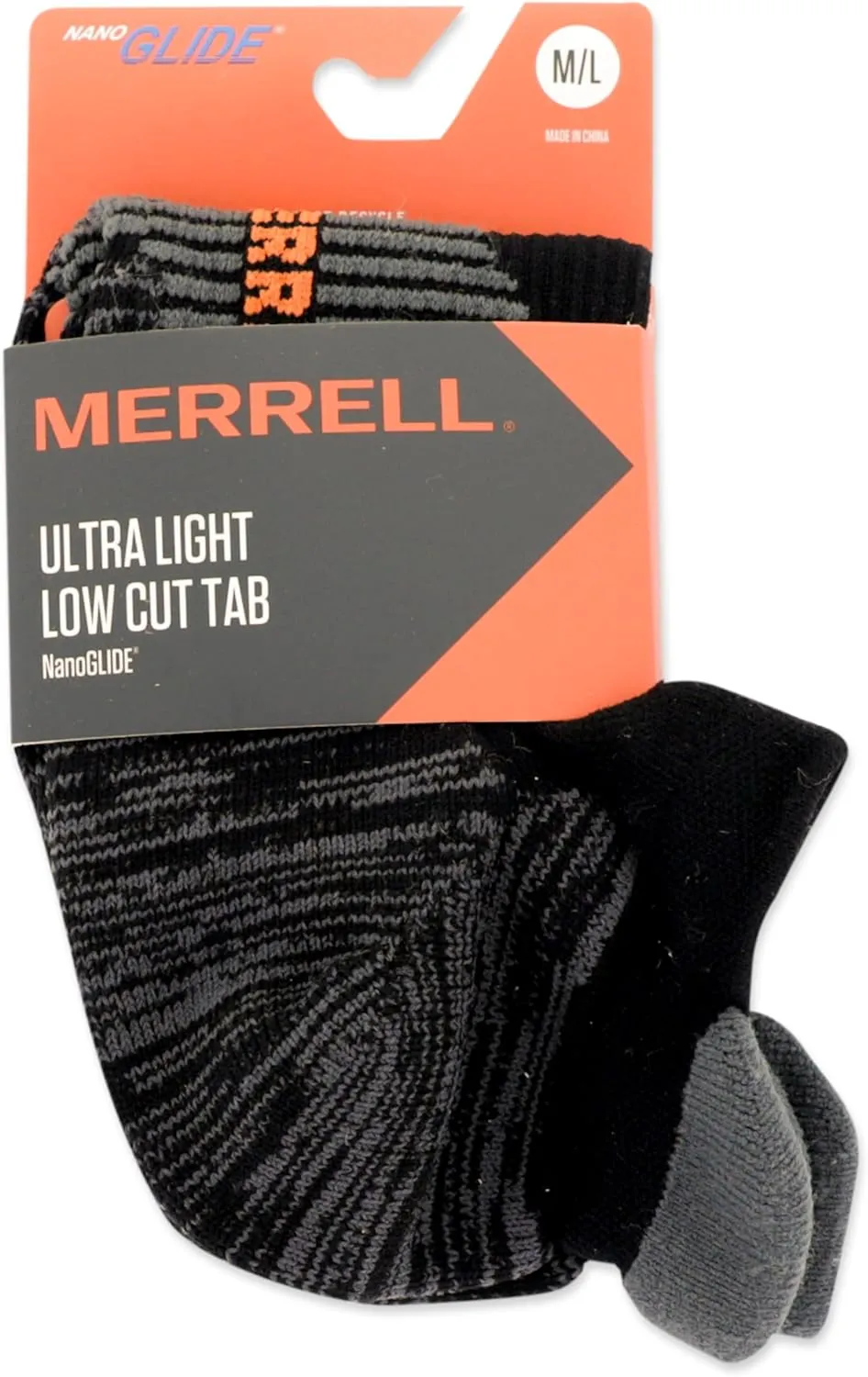 Merrell Men's and Women's Trail Running Cushioned Socks-1 Pair Pack-Unisex Anti-Slip Heel & Arch Compression