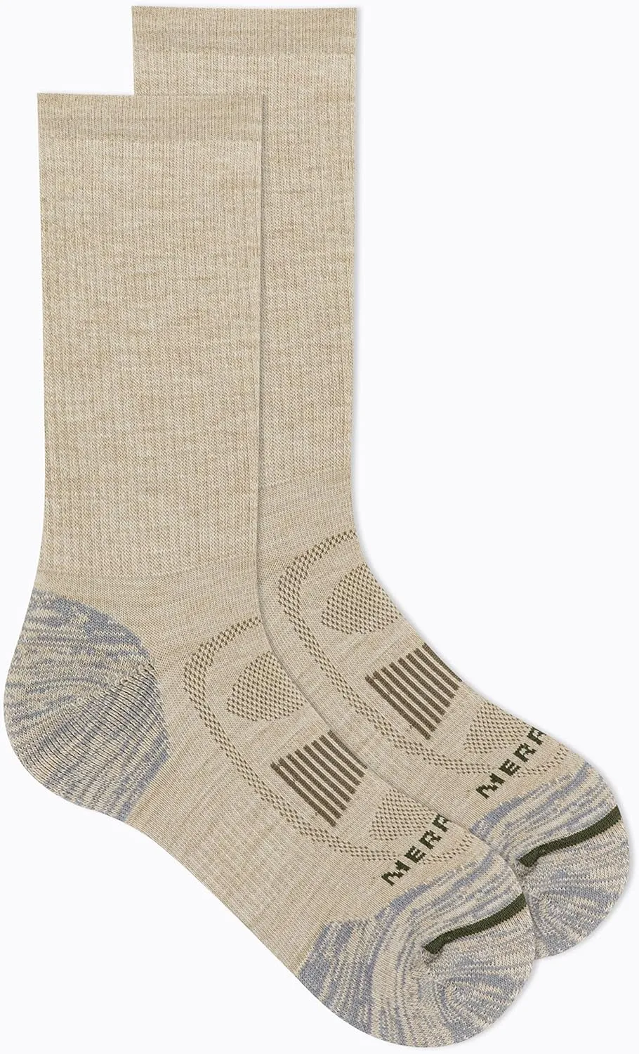 Merrell Men's and Women's Zoned Cushioned Wool Hiking Crew Socks-1 Pair Pack-Breathable Arch Support