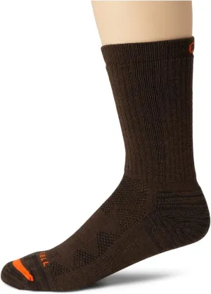 Merrell Unisex Adult Men's and Women's Premium Wool Work Crew Socks - Arch Support and Breathable Mesh