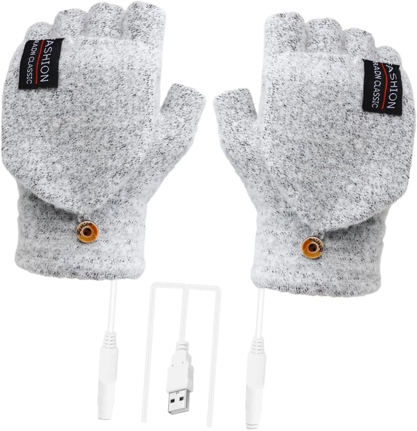 Milisten Thermal Gloves for Men Women Heated Half Finger Full Finger Mittens USB Heat