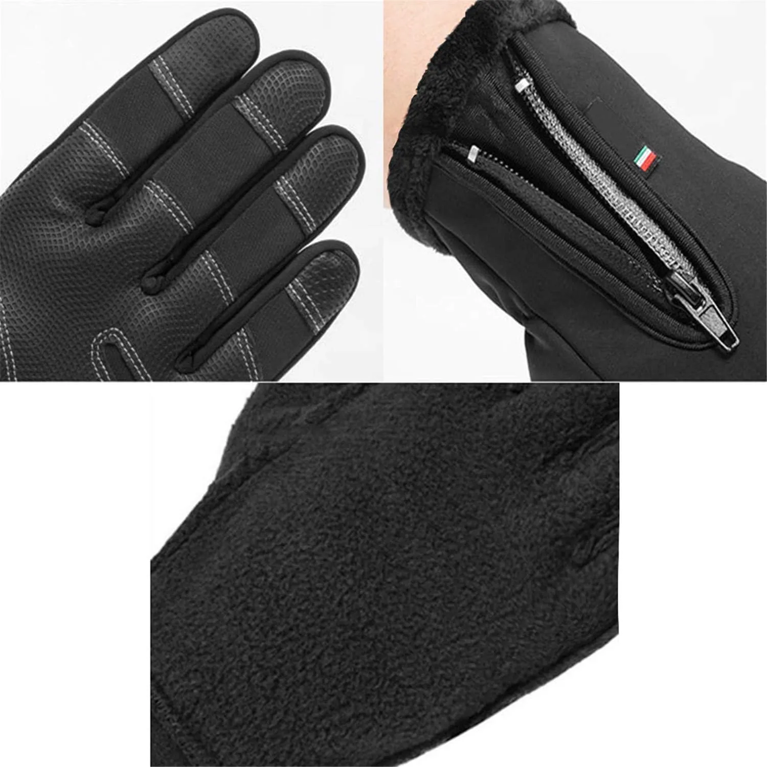 MioCloth Waterproof Cold Weather Anti Slip Driving Skiing Touchscreen Gloves Fleece Lined