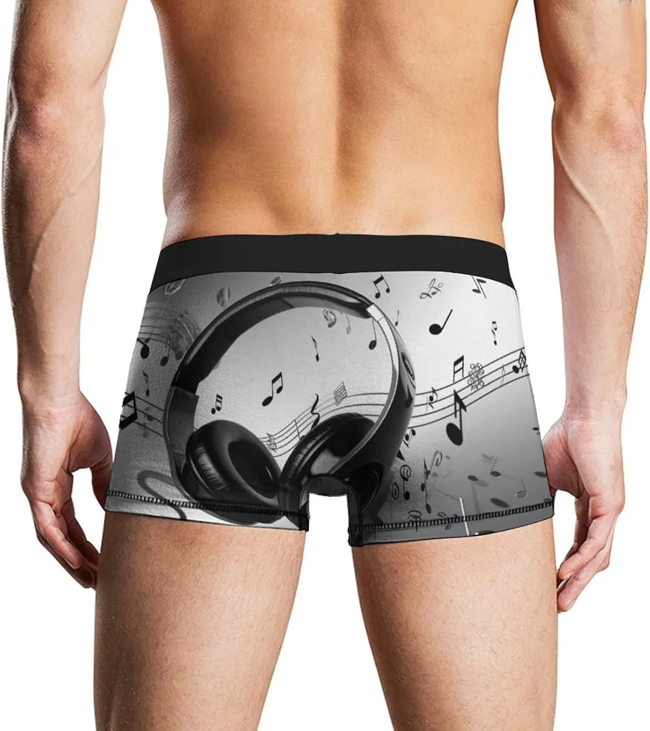 Music Men's Boxer Briefs Breathable Underwear Comfortsoft Moisture-Wicking Trunks Underwear