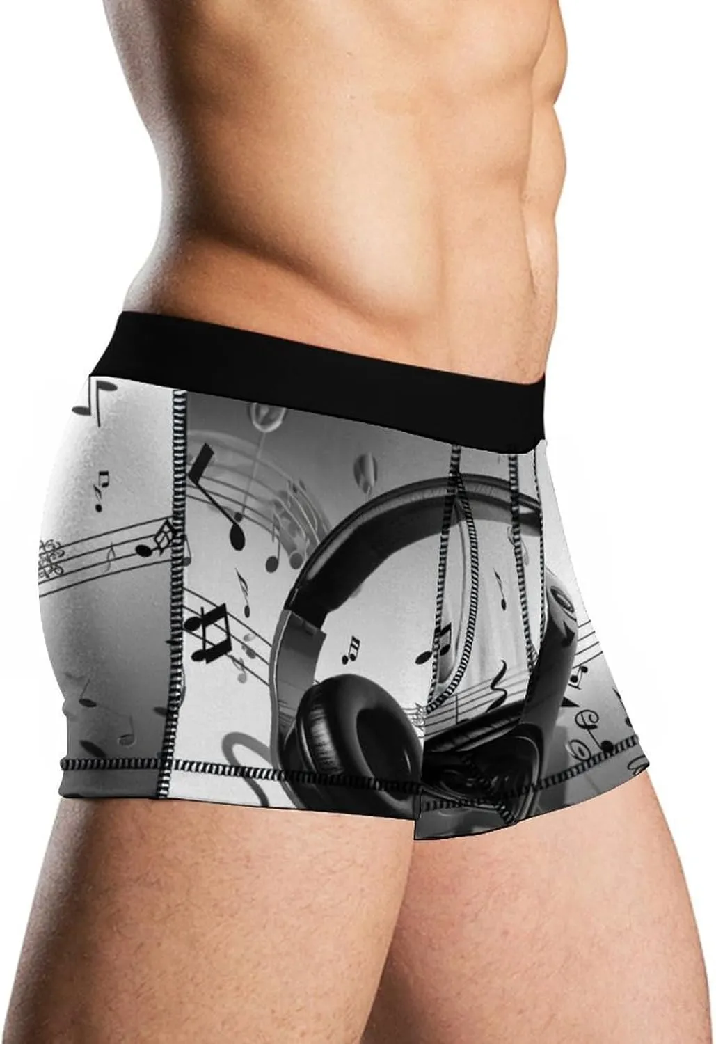 Music Men's Boxer Briefs Breathable Underwear Comfortsoft Moisture-Wicking Trunks Underwear