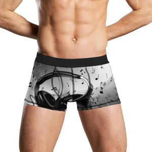 Music Men's Boxer Briefs Breathable Underwear Comfortsoft Moisture-Wicking Trunks Underwear