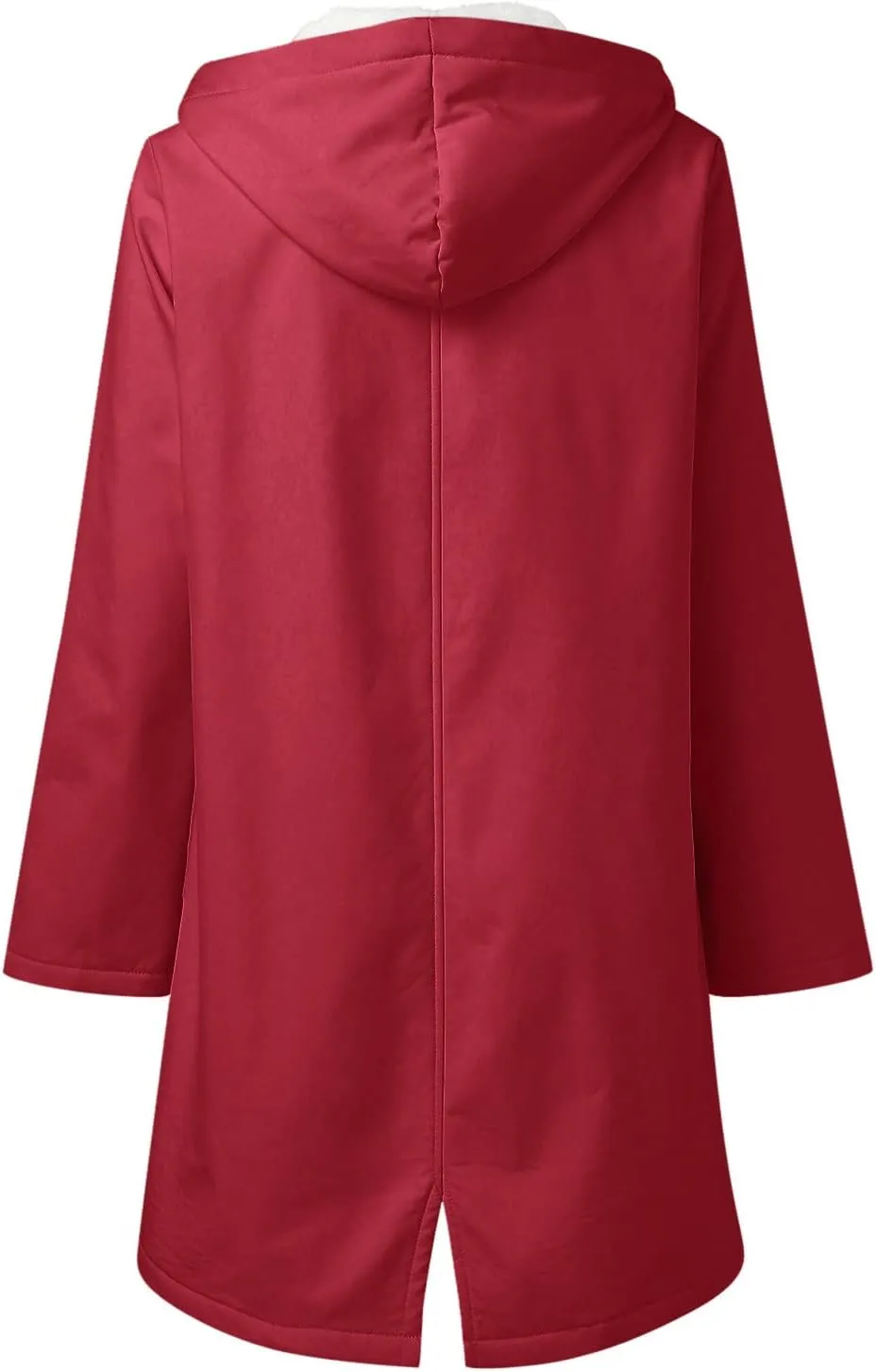 NATHGAM Women's Fleece Lined Raincoat Waterproof with Hooded Winter Comfy Soft Trench Coat Lithe Outdoor Windbreaker Jacket