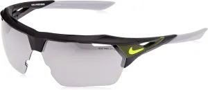 Nike EV1028-070 Hyper Force Frame Grey with Silver Flash Lens Sunglasses, Matte Black/Volt