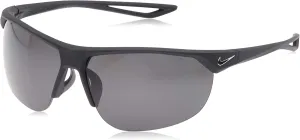 Nike Golf Cross Trainer P Sunglasses, Matte Black/Silver Frame, Polarized Grey Lens
