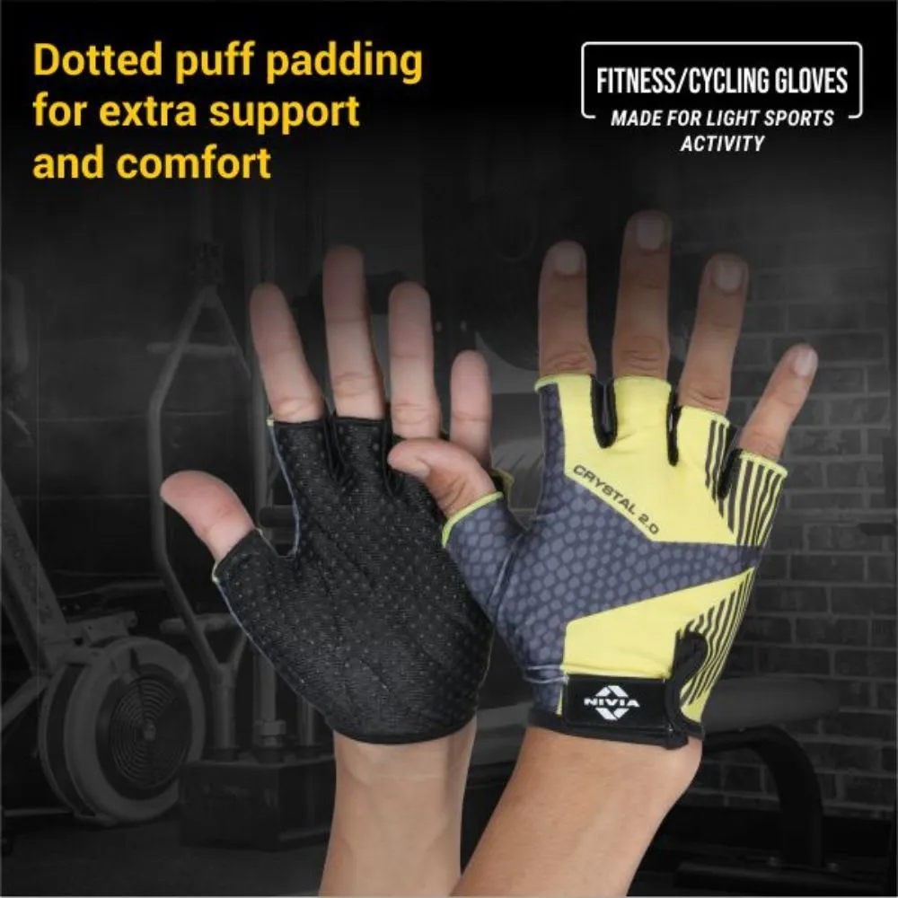 Nivia Crystal 2.0 Fitness Glove Large - Yellow