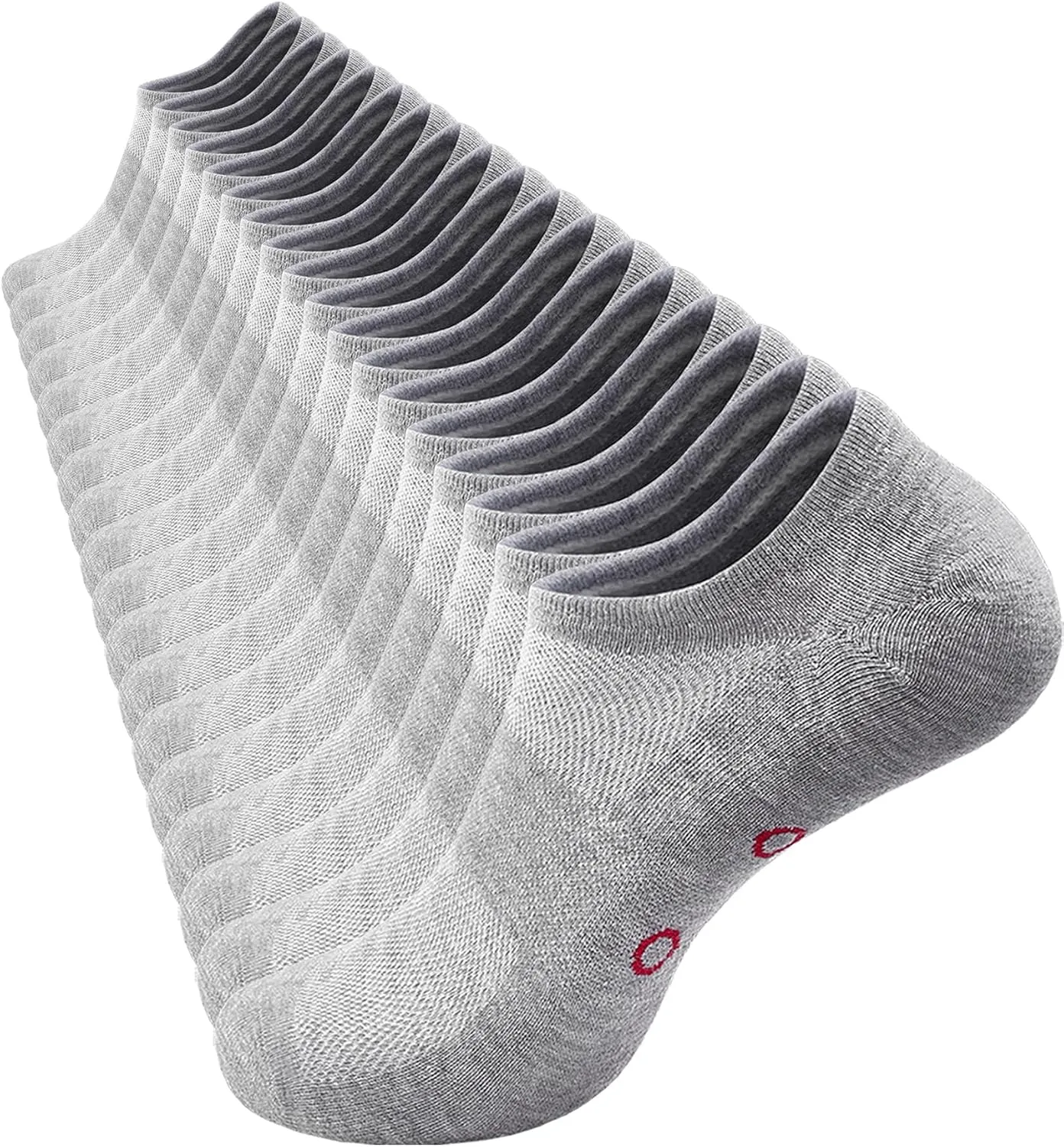 No Show Socks Non Slip 9 Pack Foot Massage Points Low Cut Fashion Liner Grey US 5-12