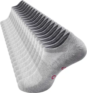 No Show Socks Non Slip 9 Pack Foot Massage Points Low Cut Fashion Liner Grey US 5-12