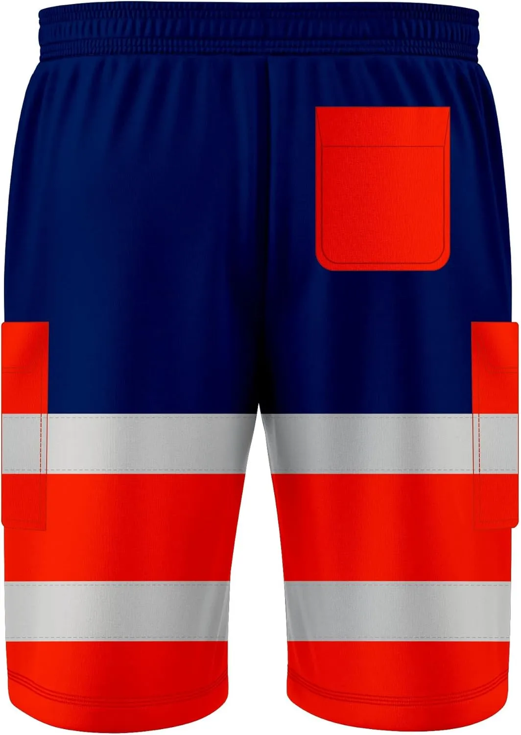 NOROZE Mens Hi Viz Safety Work 3/4 Shorts Side Pocket Bottoms Joggers Cargo Workwear