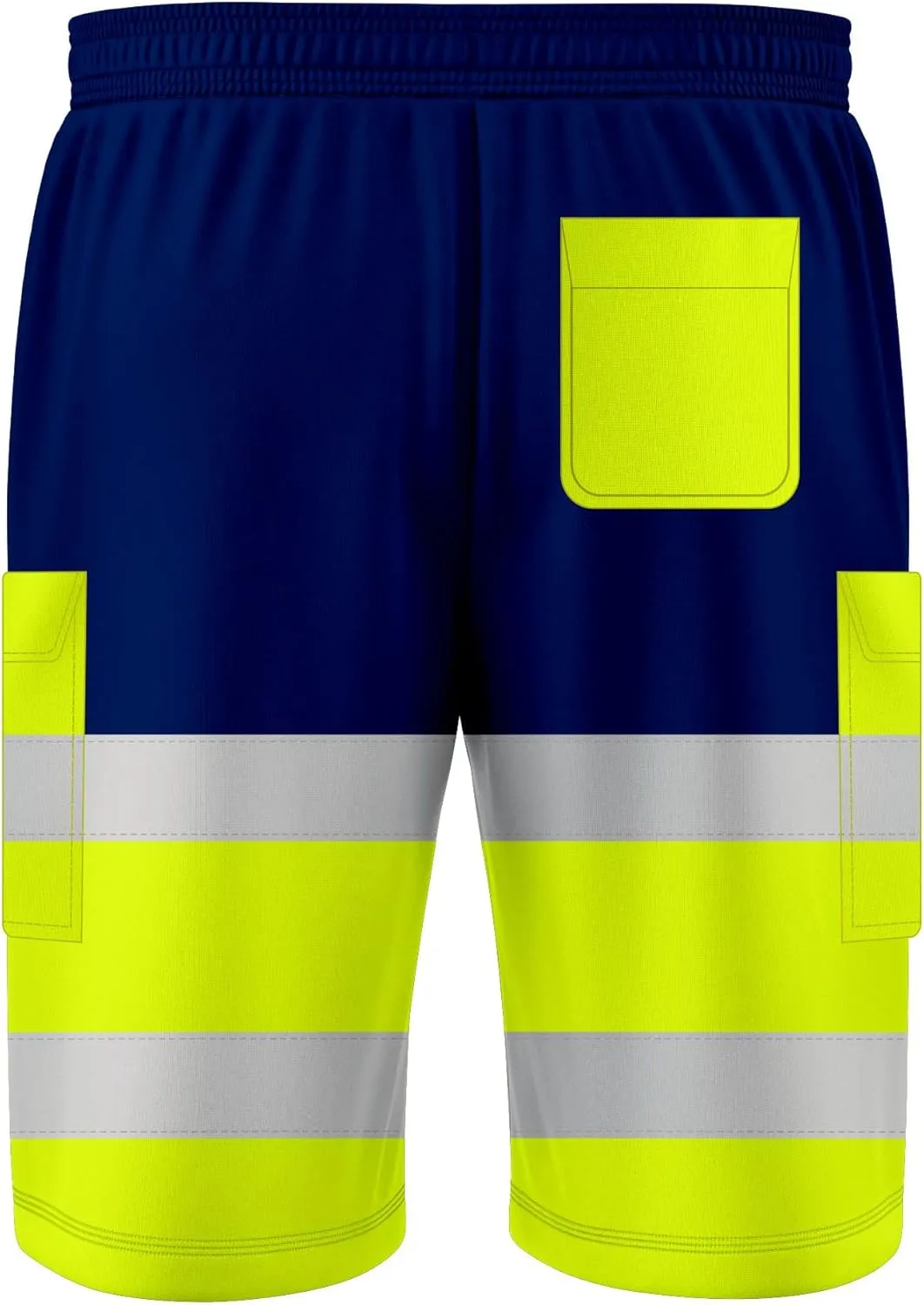 NOROZE Mens Hi Viz Safety Work 3/4 Shorts Side Pocket Bottoms Joggers Cargo Workwear