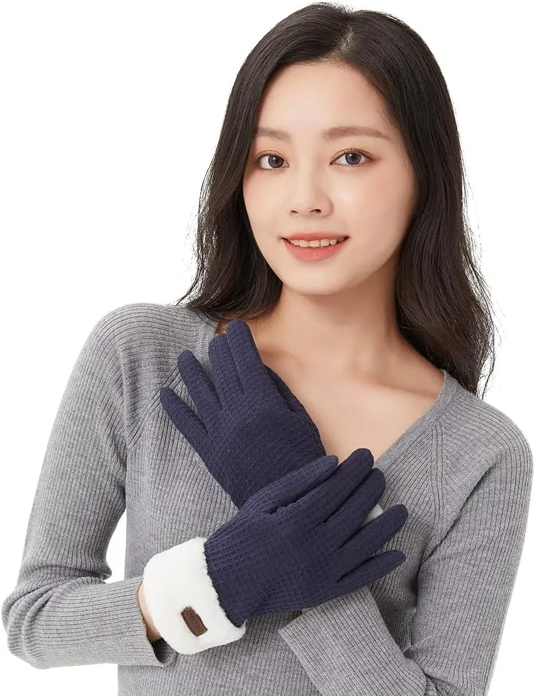 OHRAIN Winter Warm Touchscreen Gloves for Women Windproof Anti-Slip Skiing Snowboarding SLM2T110