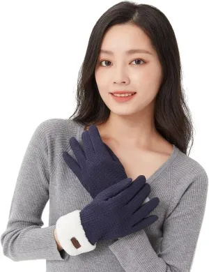 OHRAIN Winter Warm Touchscreen Gloves for Women Windproof Anti-Slip Skiing Snowboarding SLM2T110