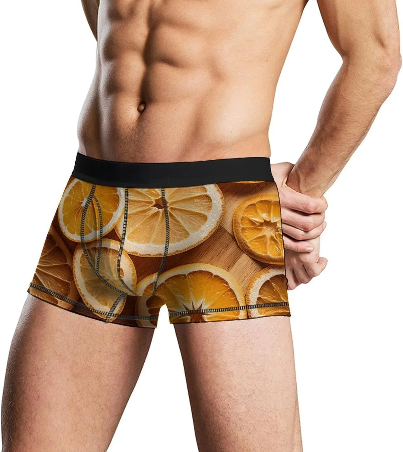 Orange Slices Men's Boxer Briefs Breathable Underwear Comfortsoft Moisture-Wicking Trunks Underwear