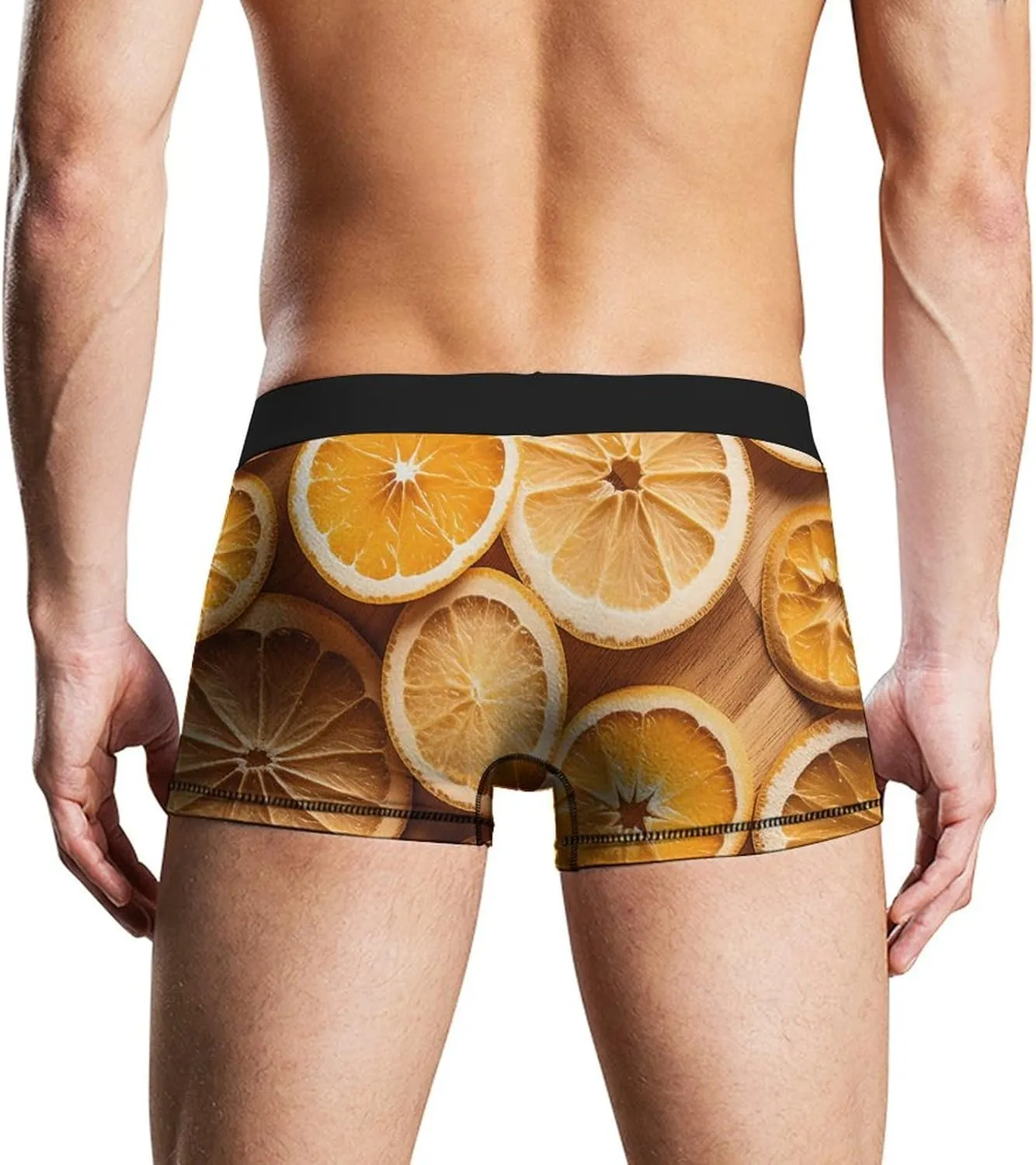 Orange Slices Men's Boxer Briefs Breathable Underwear Comfortsoft Moisture-Wicking Trunks Underwear
