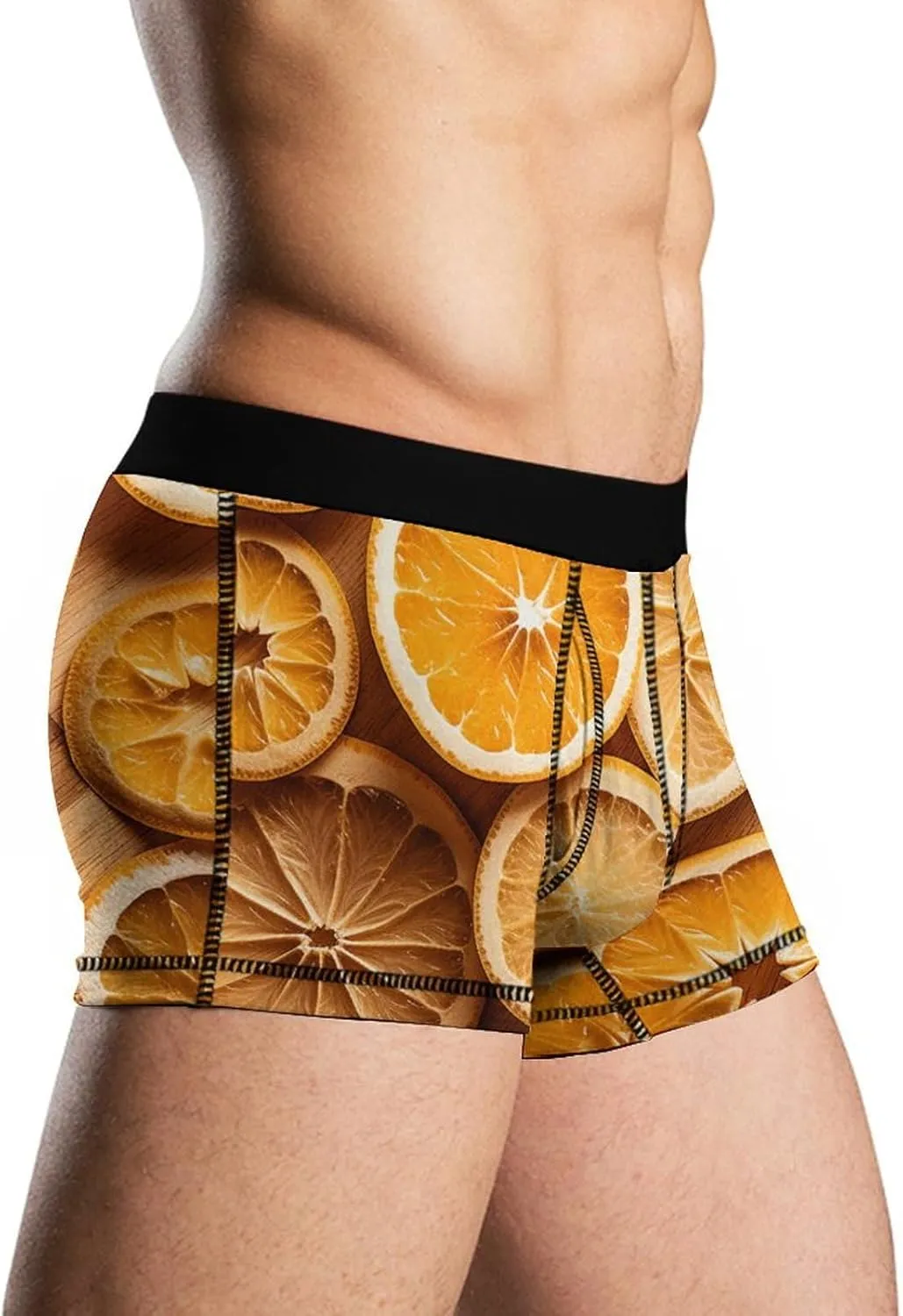 Orange Slices Men's Boxer Briefs Breathable Underwear Comfortsoft Moisture-Wicking Trunks Underwear