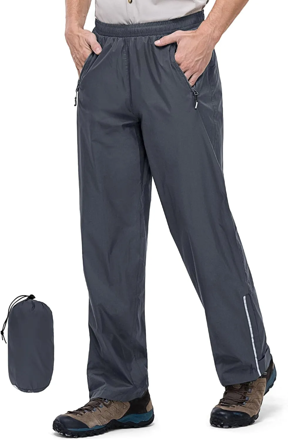 Outdoor Ventures Men's Rain Pants Waterproof Rain Overall Pants Windproof Packable Rain Outdoor Pants for Hiking Fishig Golf