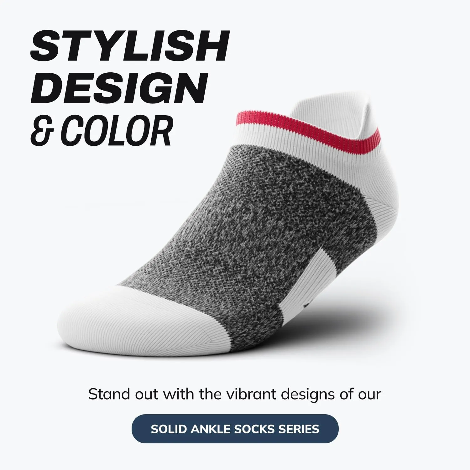Outway Ankle Socks for Men & Women, Breathable, Moisture-Wicking Athletic Socks with Arch Support, Durable, Colorful Design