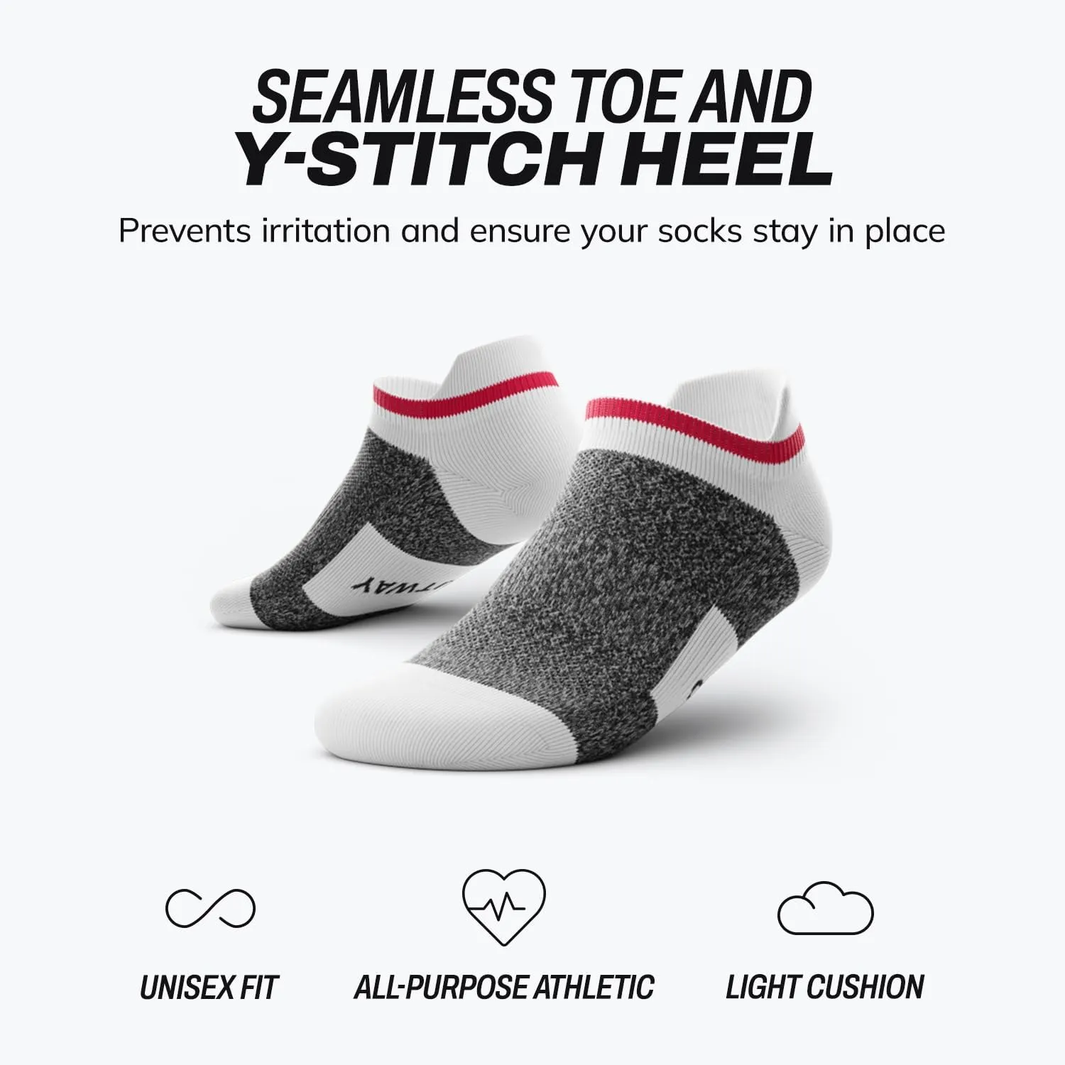 Outway Ankle Socks for Men & Women, Breathable, Moisture-Wicking Athletic Socks with Arch Support, Durable, Colorful Design