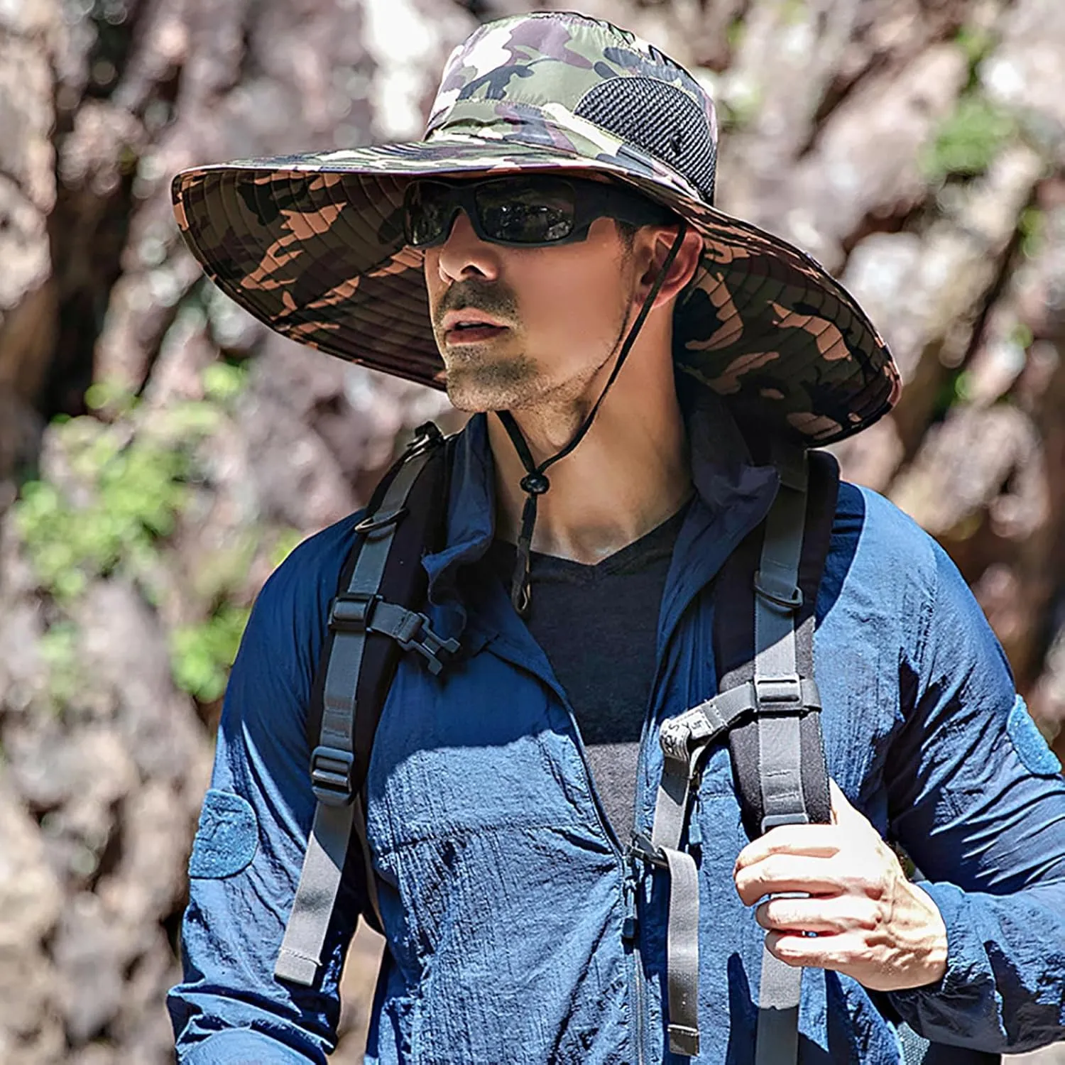 Peicees Super Wide Brim Sun Hat Men Women Fishing Bucket Hat Safari Cowboy Hat