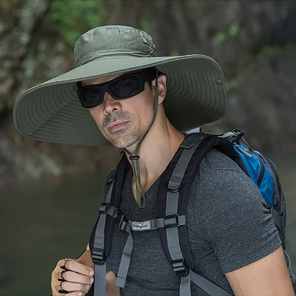 Peicees Super Wide Brim Sun Hat Men Women Fishing Bucket Hat Safari Cowboy Hat