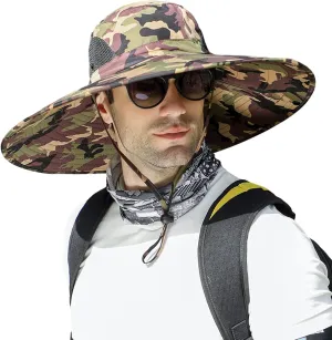 Peicees Super Wide Brim Sun Hat Men Women Fishing Bucket Hat Safari Cowboy Hat