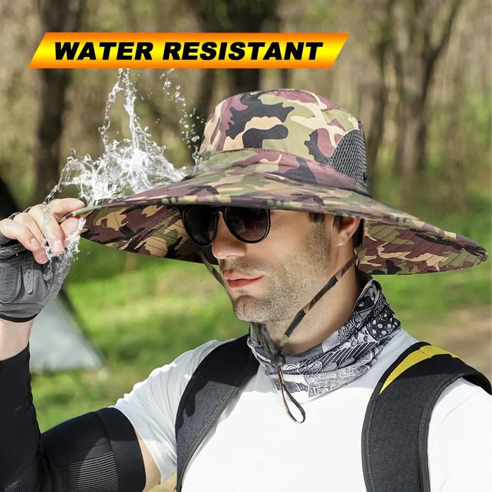 Peicees Super Wide Brim Sun Hat Men Women Fishing Bucket Hat Safari Cowboy Hat