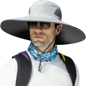 Peicees Super Wide Brim Sun Hat UPF 50  UV Waterproof Fishing Hat for Men Women