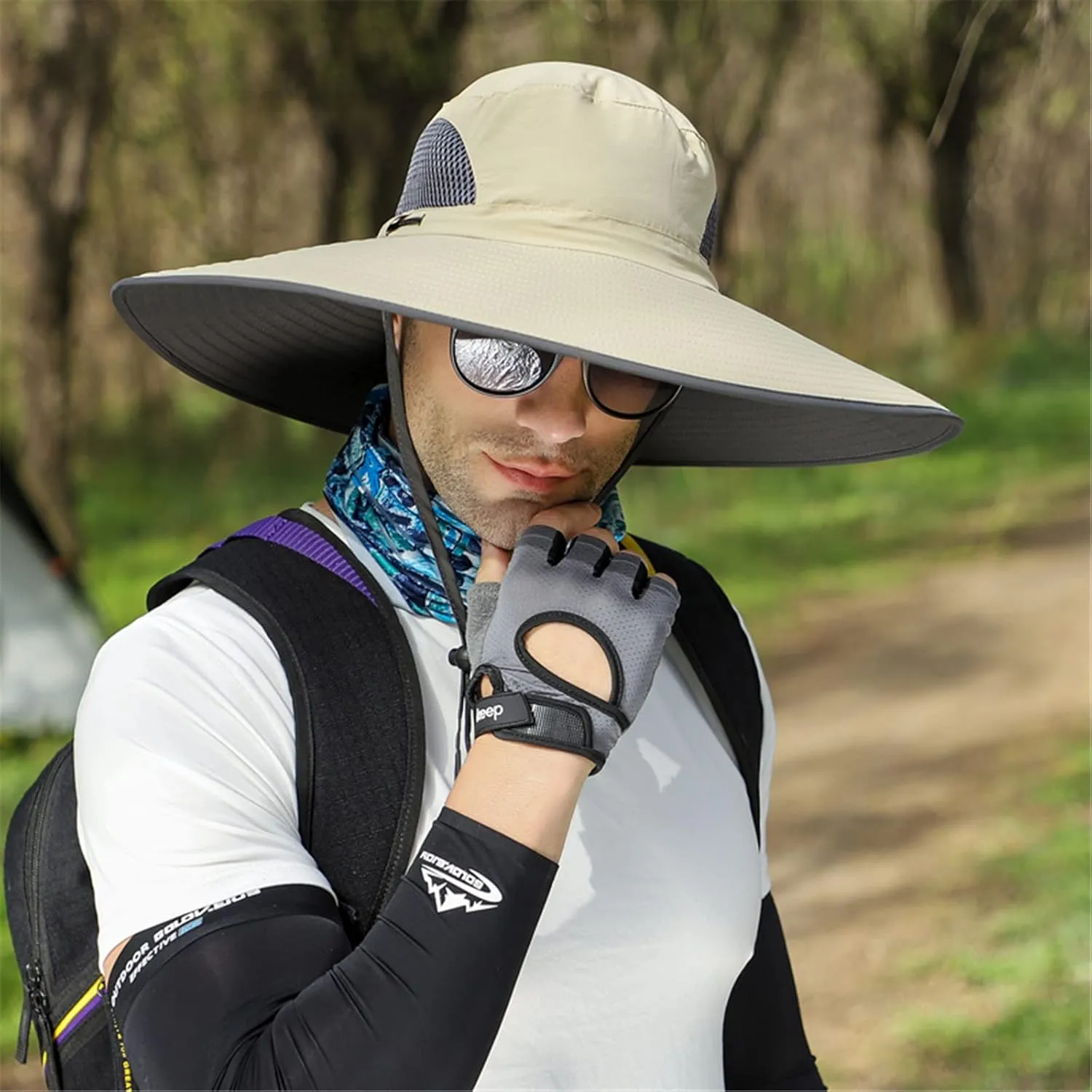 Peicees Super Wide Brim Sun Hat UPF 50  UV Waterproof Fishing Hat for Men Women