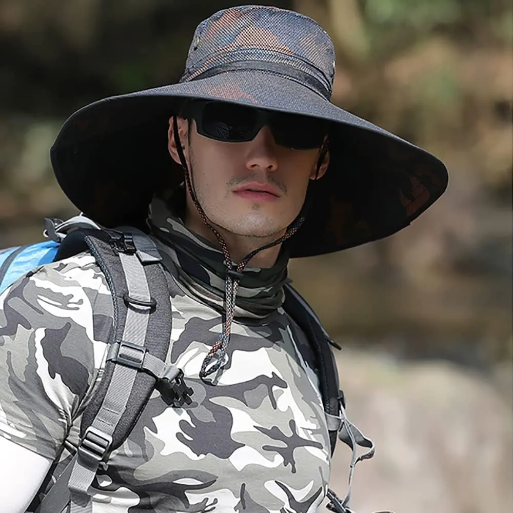 Peicees Super Wide Brim Sun Hat UPF 50  UV Waterproof Fishing Hat for Men Women