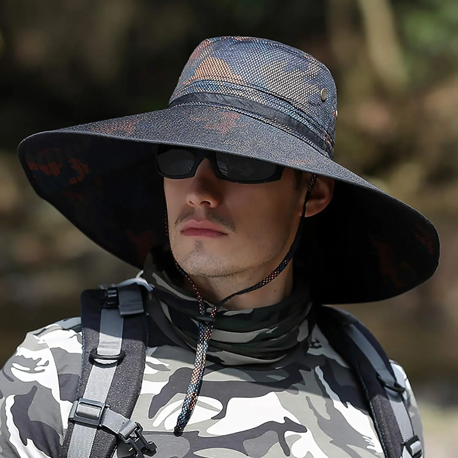 Peicees Super Wide Brim Sun Hat UPF 50  UV Waterproof Fishing Hat for Men Women