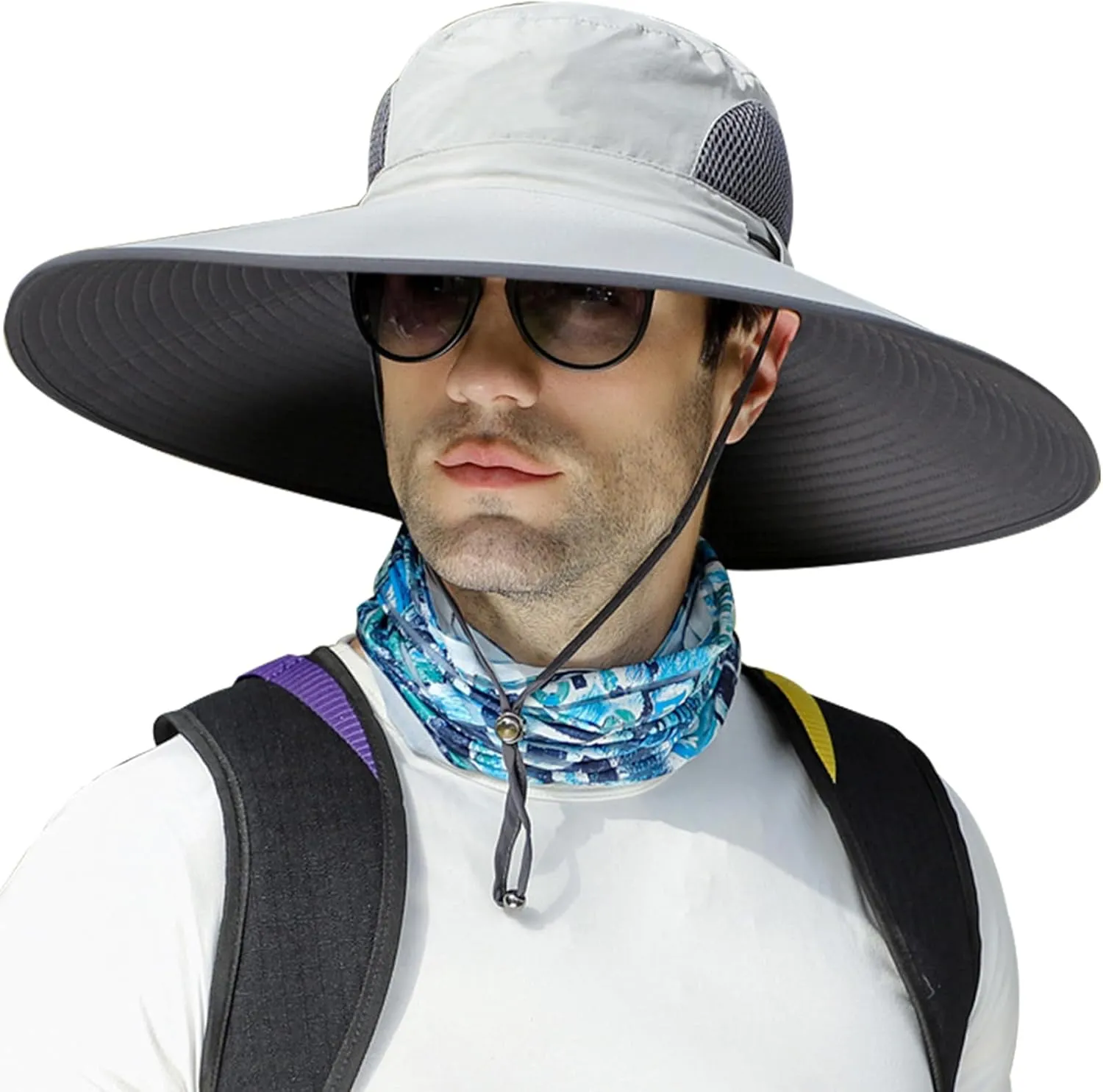Peicees Super Wide Brim Sun Hat UPF 50  UV Waterproof Fishing Hat for Men Women