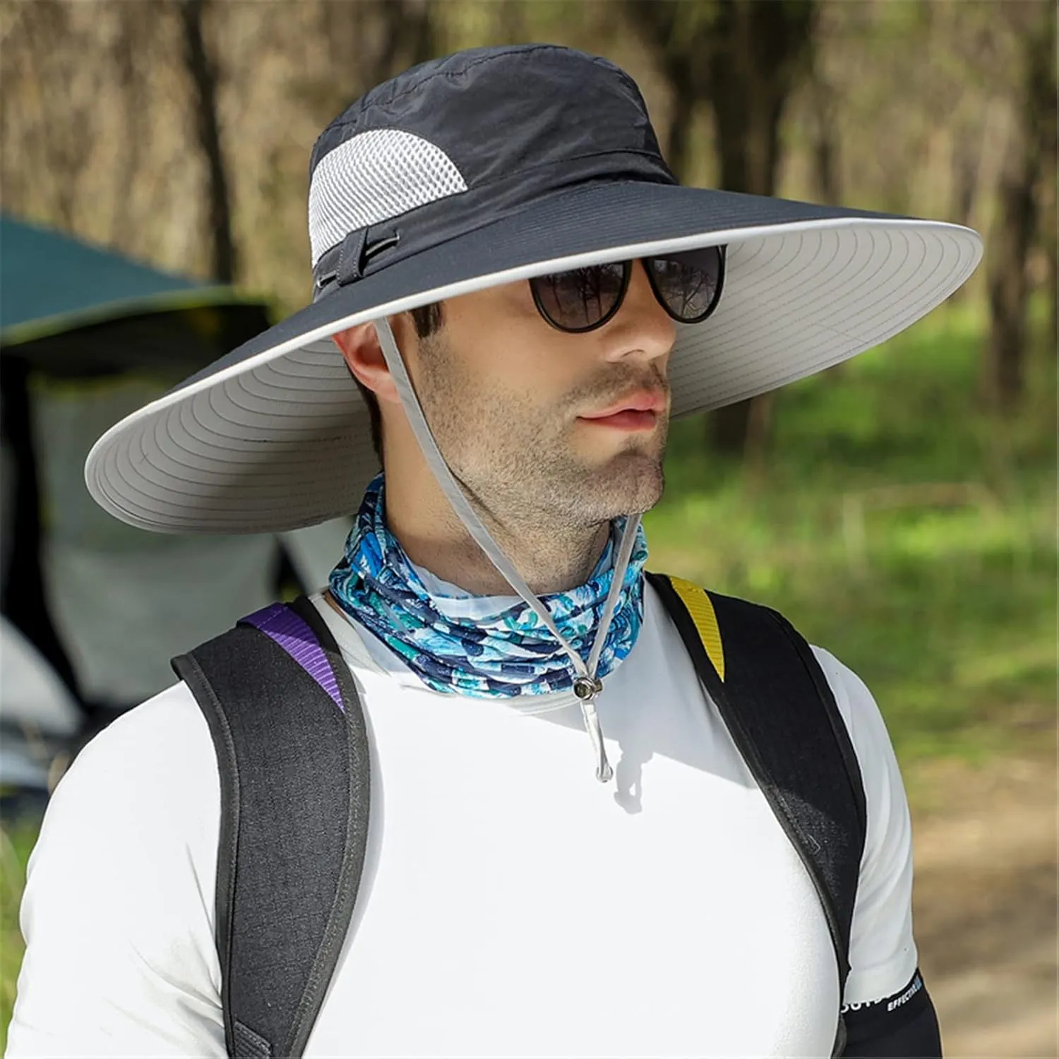 Peicees Super Wide Brim Sun Hat UPF 50  UV Waterproof Fishing Hat for Men Women