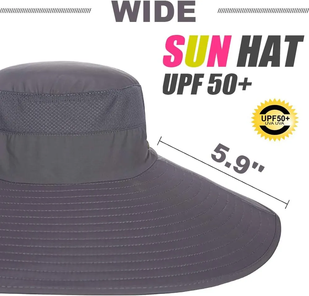 Peicees Super Wide Brim Sun Hat UPF 50  UV Waterproof Fishing Hat for Men Women