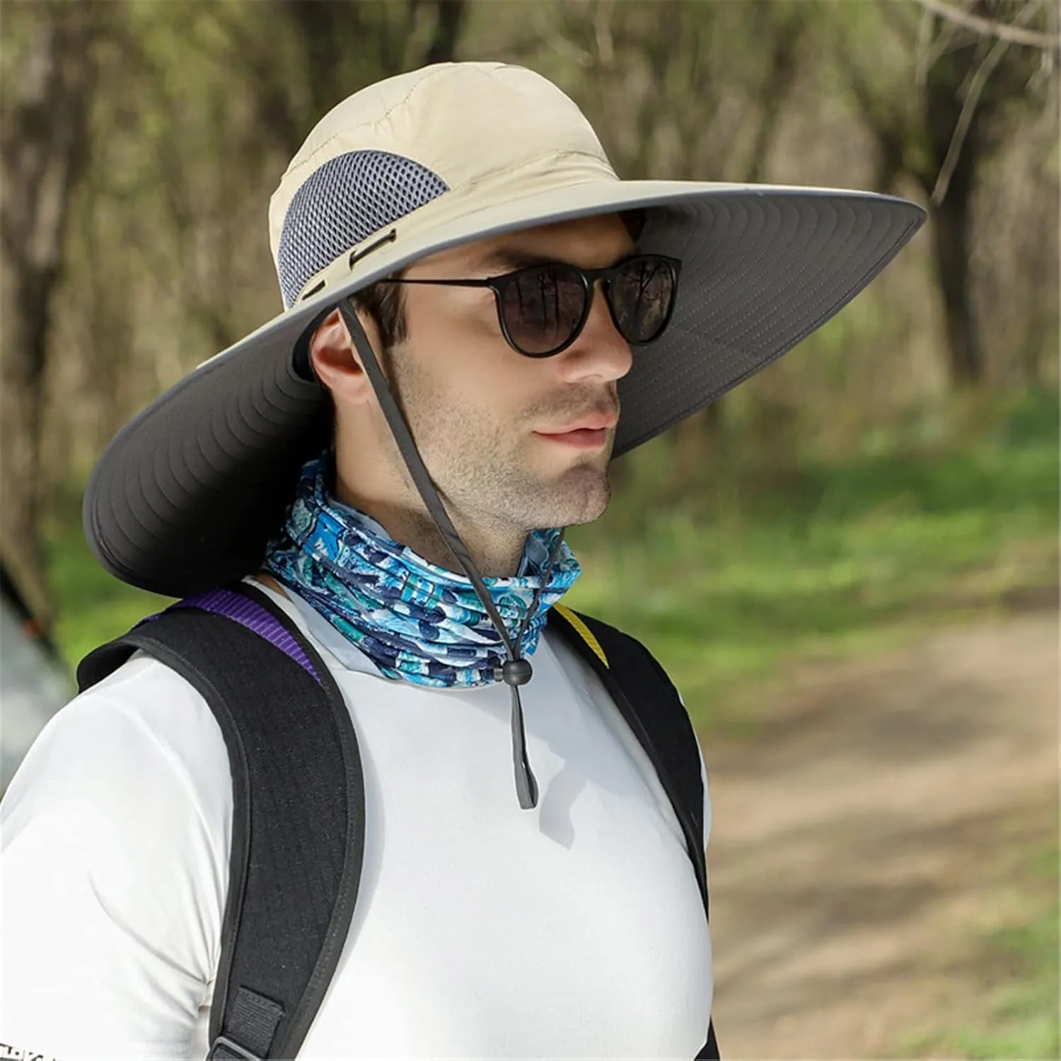 Peicees Super Wide Brim Sun Hat UPF 50  UV Waterproof Fishing Hat for Men Women