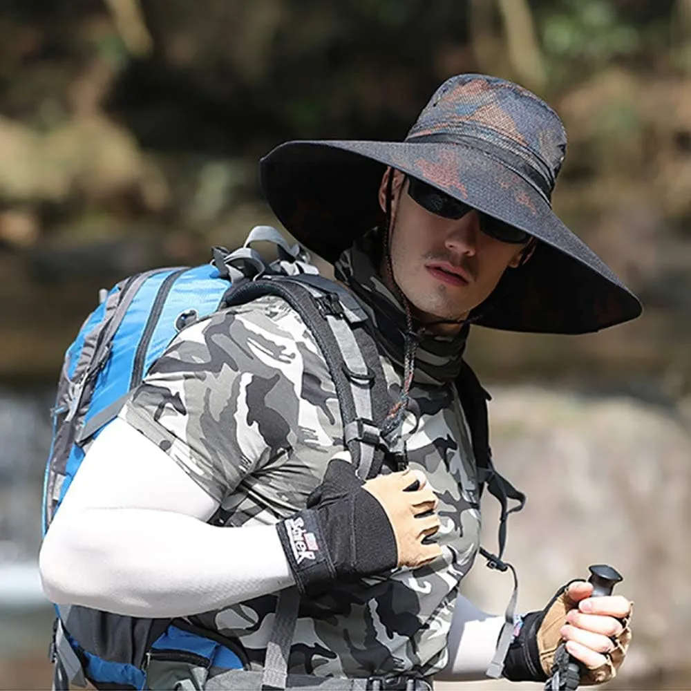 Peicees Super Wide Brim Sun Hat UPF 50  UV Waterproof Fishing Hat for Men Women