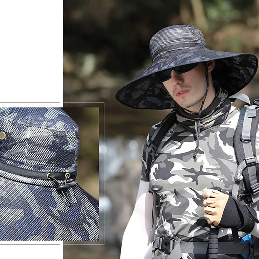 Peicees Super Wide Brim Sun Hat UPF 50  UV Waterproof Fishing Hat for Men Women