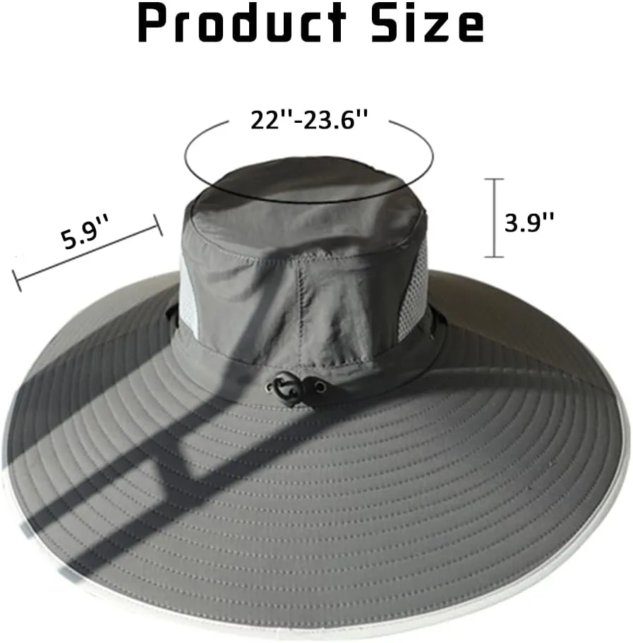 Peicees Super Wide Brim Sun Hat UPF 50  UV Waterproof Fishing Hat for Men Women