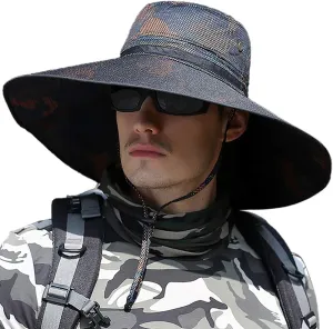 Peicees Super Wide Brim Sun Hat UPF 50  UV Waterproof Fishing Hat for Men Women
