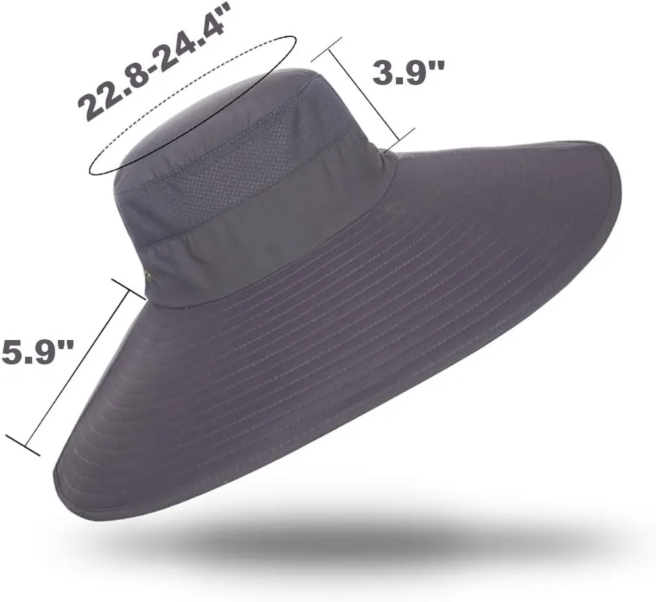 Peicees Super Wide Brim Sun Hat UPF 50  UV Waterproof Fishing Hat for Men Women