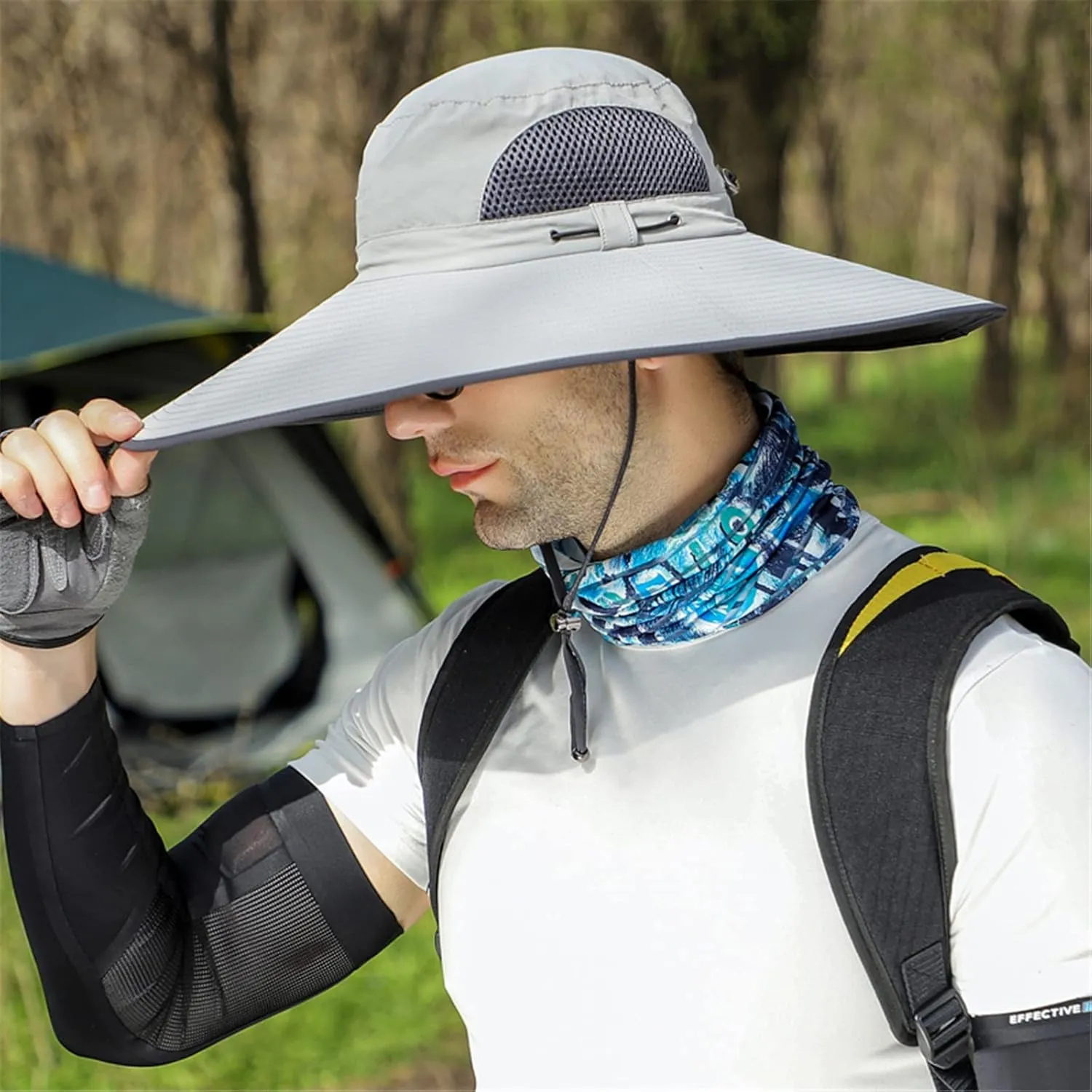 Peicees Super Wide Brim Sun Hat UPF 50  UV Waterproof Fishing Hat for Men Women