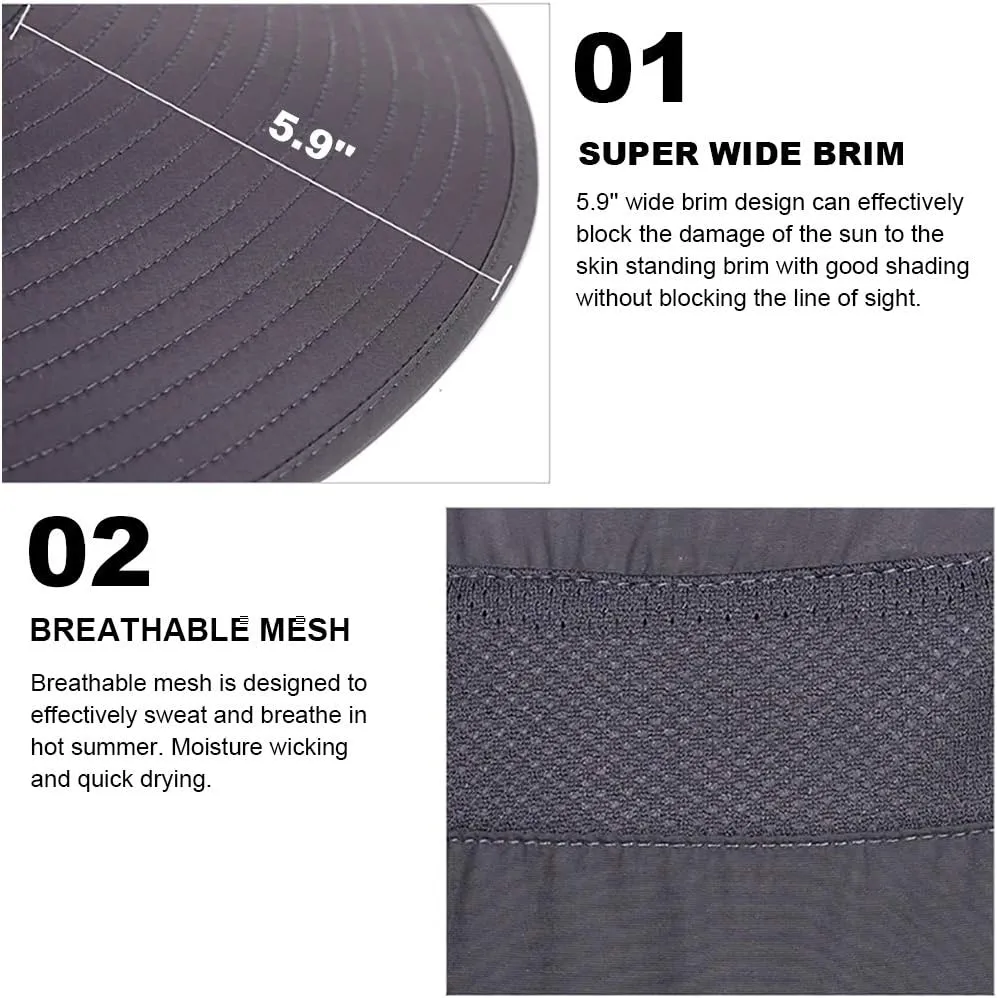 Peicees Super Wide Brim Sun Hat UPF 50  UV Waterproof Fishing Hat for Men Women