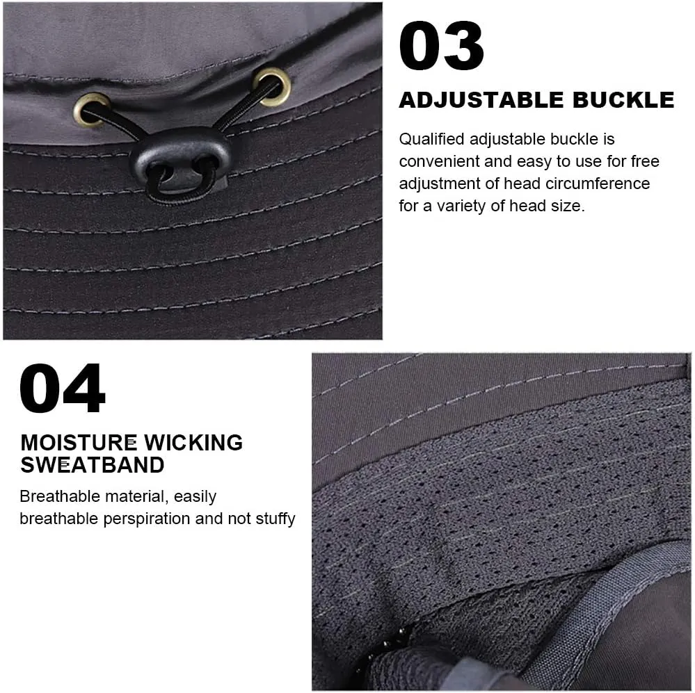 Peicees Super Wide Brim Sun Hat UPF 50  UV Waterproof Fishing Hat for Men Women