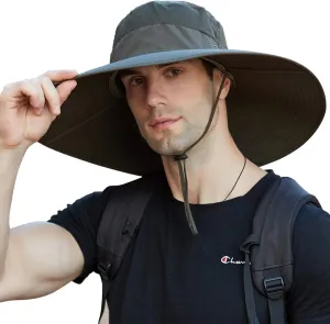 Peicees Super Wide Brim Sun Hat UPF 50  UV Waterproof Fishing Hat for Men Women