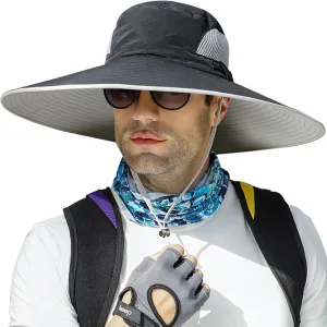 Peicees Super Wide Brim Sun Hat UPF 50  UV Waterproof Fishing Hat for Men Women
