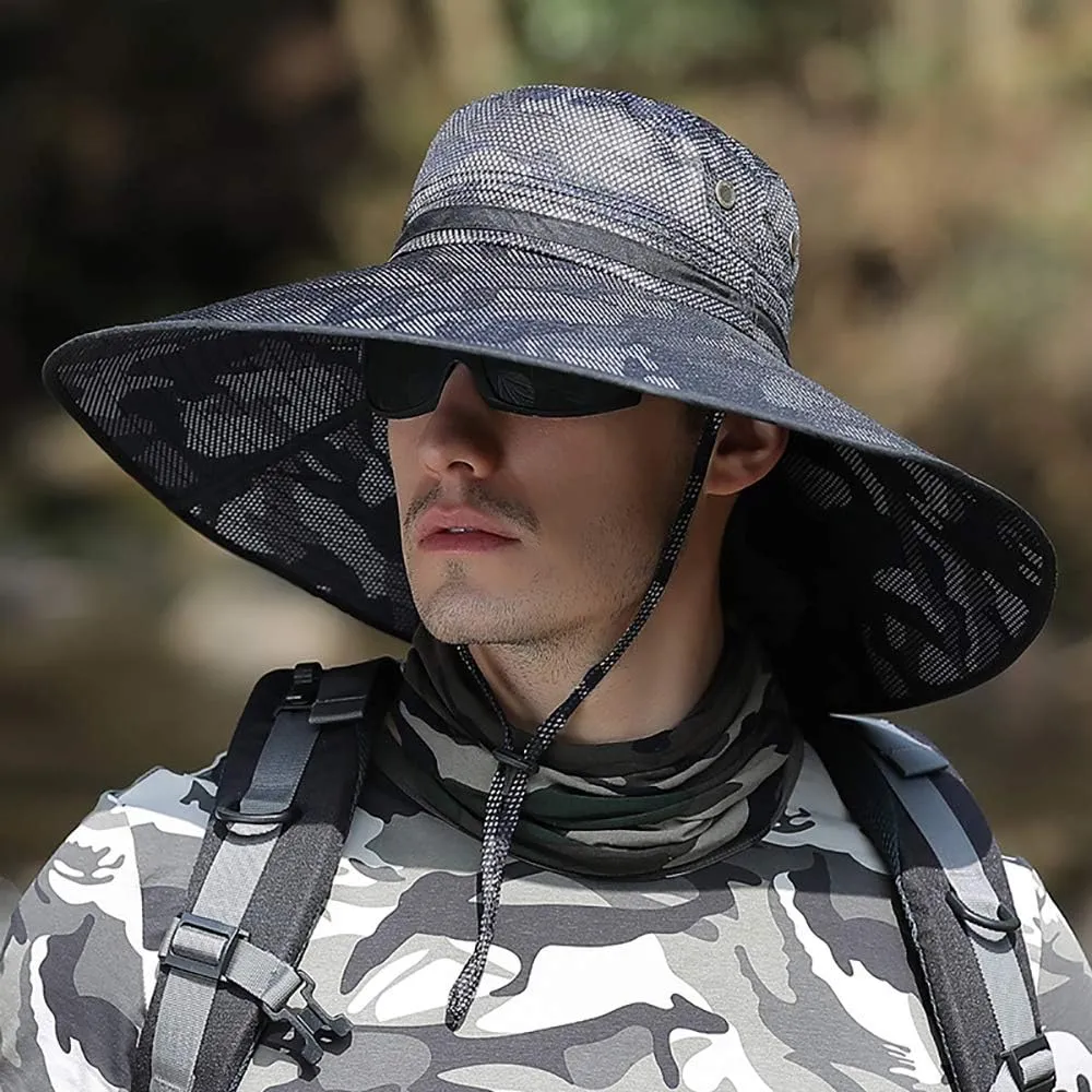 Peicees Super Wide Brim Sun Hat UPF 50  UV Waterproof Fishing Hat for Men Women