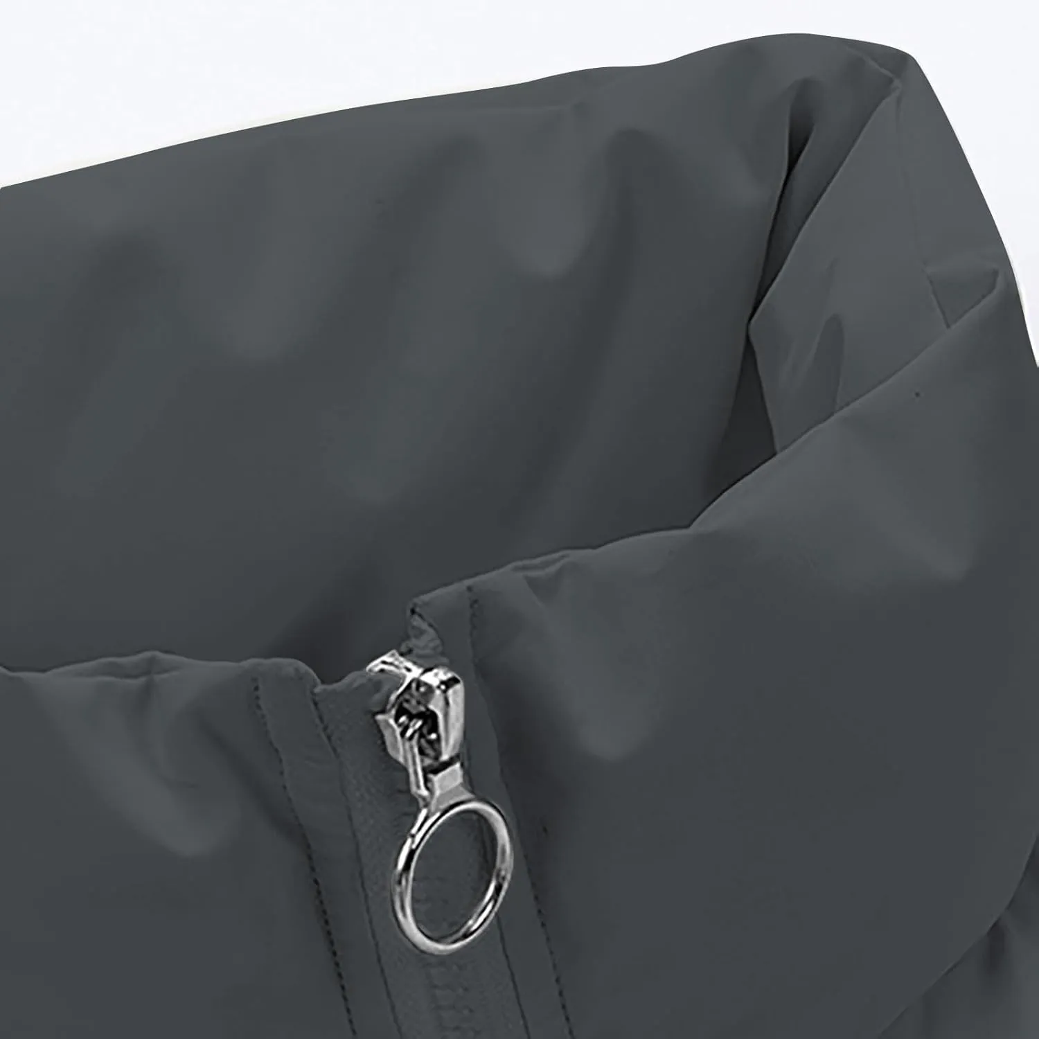 Puffer Jacket Men 2024 Thick Down Jacket Warm Winter Zip Up Padded Coat Oversized Quilted Insulated Thermal Outwear
