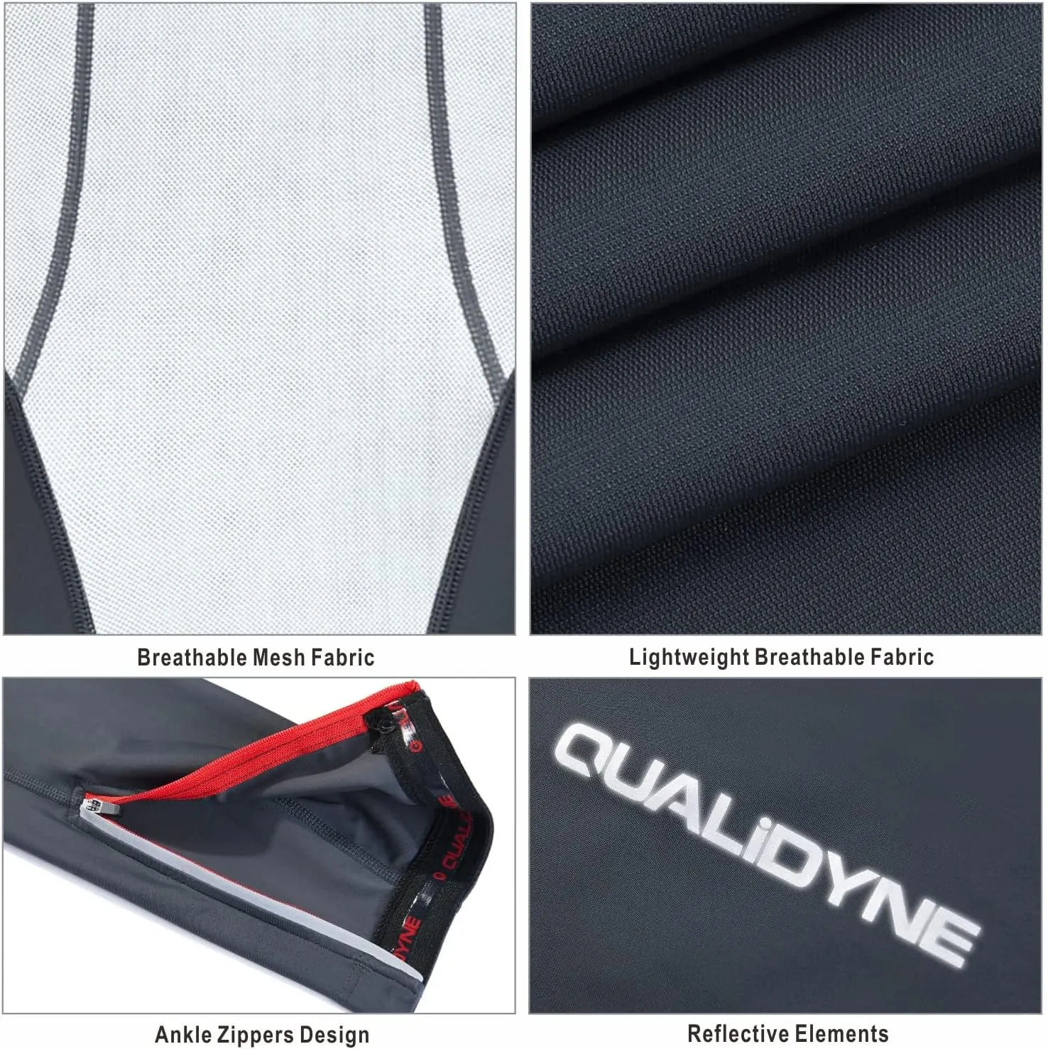 qualidyne Men's Cycling Bib Pants 3D Padded Winter Thermal Cold Weather Bike Bib Tights Biking Bicycle Long Leggings